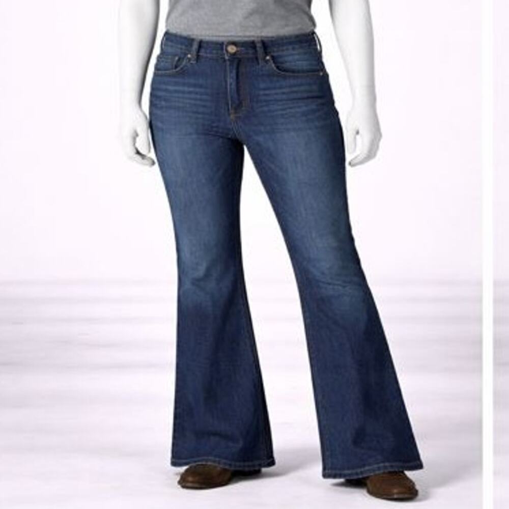 GAP Curvy Straight Super Flare Jeans Women’s 6/28A Dark Wash Denim
